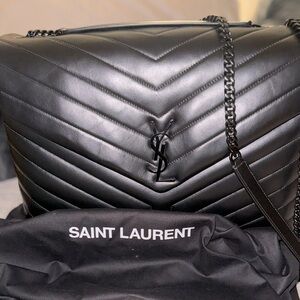 Saint Laurent Large Loulou Matelassé Leather Shoulder Bag Nero